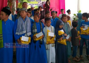 HUT Bhayangkara ke-72, Polsek Bumiaji Beri Santunan Anak Yatim Piatu