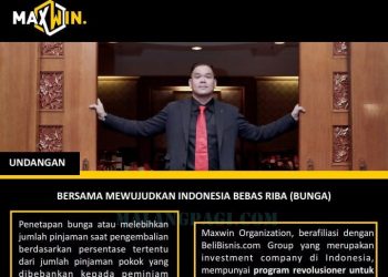 Salah Satu Solusi Ditawarkan Maxwin Organization, Wujudkan Indonesia Bebas RIBA