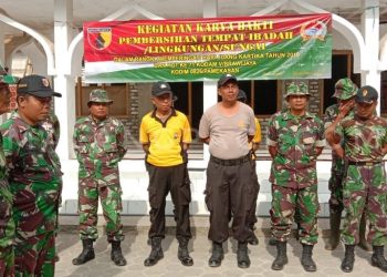 Kodim 0826 Pamekasan Laksanakan Karya Bakti Pembersihan Masjid
