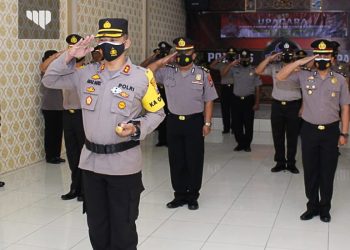 Rapor Kenaikan Pangkat 72 Anggota Polres Sampang Digelar Secara Virtual