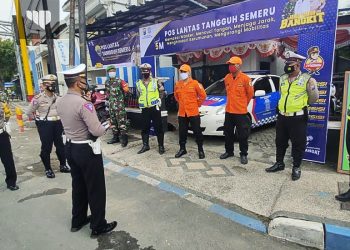 Dukung PPKM Mikro, Sat Lantas Polres Sampang Ubah Tampilan Pos Lantas Tangguh Semeru