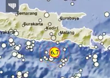 Malang Diguncang Gempa M 6,7. Tak Berpotensi Tsunami