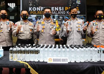 Polresta Malang Kota Gagalkan Penyelundupan 2.820 Botol Miras Ilegal