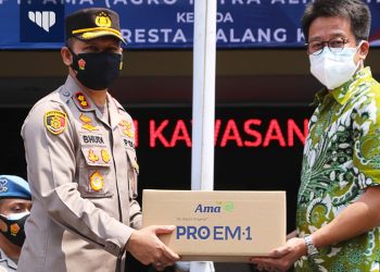Kapolresta Malang Kota Terima Donasi 1.000 Botol Minuman Probiotik dari PT AMA
