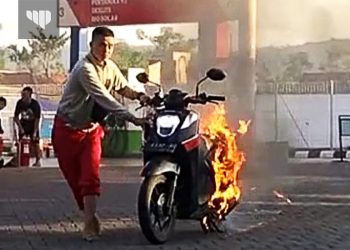 Selang Bensin Bocor, Honda Genio Terbakar Usai Isi Pertalite