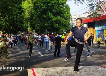 Lurah Klojen Ajak Pelaku UMKM Senam Sehat Sambil Bersilaturahmi