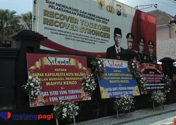 Berhasil Tangkap Wahyu Kenzo, Polresta Malang Kota Banjir Karangan Bunga Ucapan Terimakasih