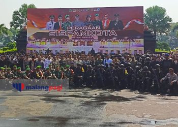850 Personel Gabungan Kota Malang Gelar Simulasi Pengamanan Jelang Pemilu 2024