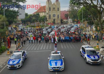 Polresta Malang Kota Ajak Pengendara Peringati Kemerdekaan RI