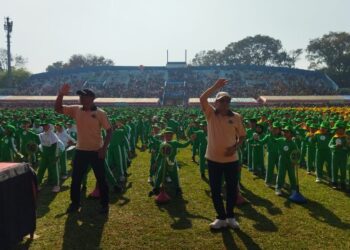 Peringati HAN, Ribuan Murid TK dan PAUD di Kota Malang Ramaikan Senam Gebyar Kreasi Anak