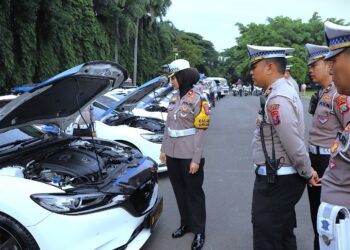 Jelang Natal dan Tahun Baru, Polresta Malang Kota Periksa Kesiapan Ranmor dan Peralatan Pendukung
