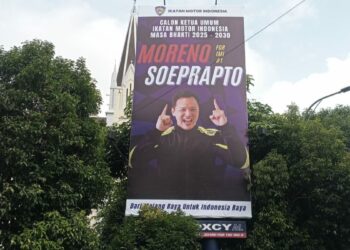 Reklame Dukung Moreno Soeprapto Maju Ketua IMI Bermunculan di Kota Malang