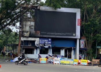 Pasca Demo, Sejumlah Pos Polisi di Kota Malang Rusak Terbakar