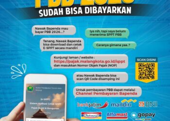 Kabar Baik Bagi Wajib Pajak! Bapenda Kota Malang Pastikan PBB 2026 Sudah Bisa Dibayar