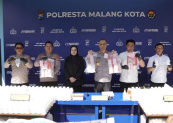 Polresta Malang Kota Putus Jaringan Narkoba Lintas Daerah, Sita 2 Kilogram Sabu dan 490 Ribu Pil Double L
