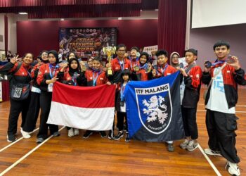 Tim Taekwon-Do Kota Malang Raih Juara Umum 3 di PITC 2026 Malaysia